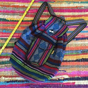 Colorful, Woven Pinzón Mexican Backpack